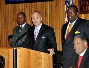 Police Commissioner Ray Kelly joined clergy members to announce the Brooklyn Clergy