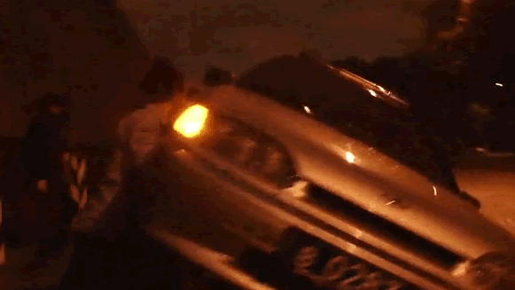 russian tumble a police car