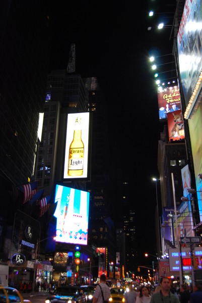 Corona Light Times Square  Night Time  Manhattan New York NY October 8 2010