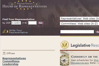 The U.S. House of Representatives web site