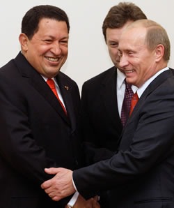 Vladimir Putin and Hugo Chavez