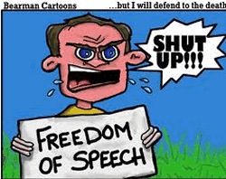 американская карикатура митинг за защиту "свободы слова" Нью-Йорк