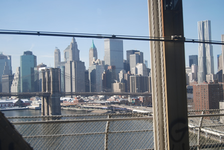 Бруклин Мост вид с моста Нью-Йорк