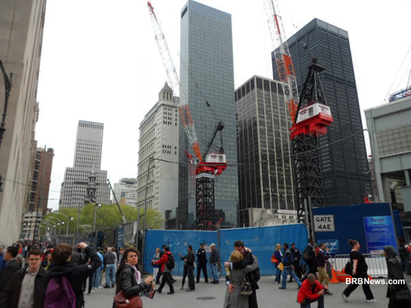 Ground Zero April 2 2011 after Usama was killed. New York NYC