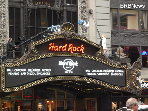 Times Square Hard Rock Cafe tape on the top Manhattan New York April 2 2011