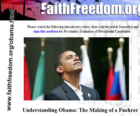 Критика Обамы организацией «Вера и свобода» США