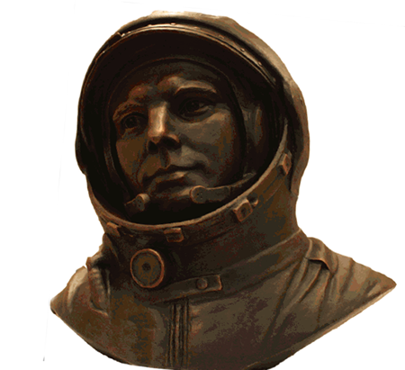 Памятник Гагарину в музее авиацмм на Лонг Айлэнде Нью-Йорк
