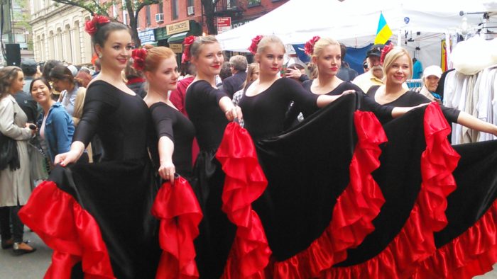 Ukrainian dancers after Spain dance in New York USA news