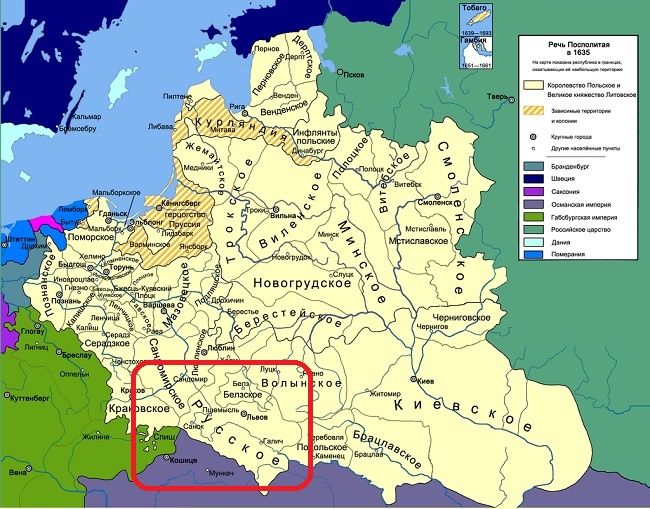 Poland 1635 Rech Pospolita Rus Map JPG