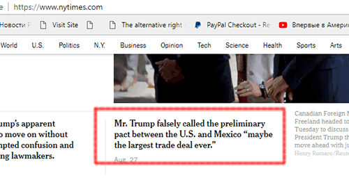 New York News NY Times attacked Donald Trump