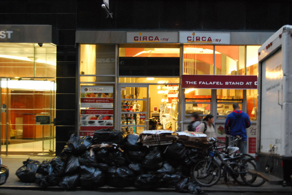 evening Garbage on 33 Street 2010 Manhattan NY before clining_large.