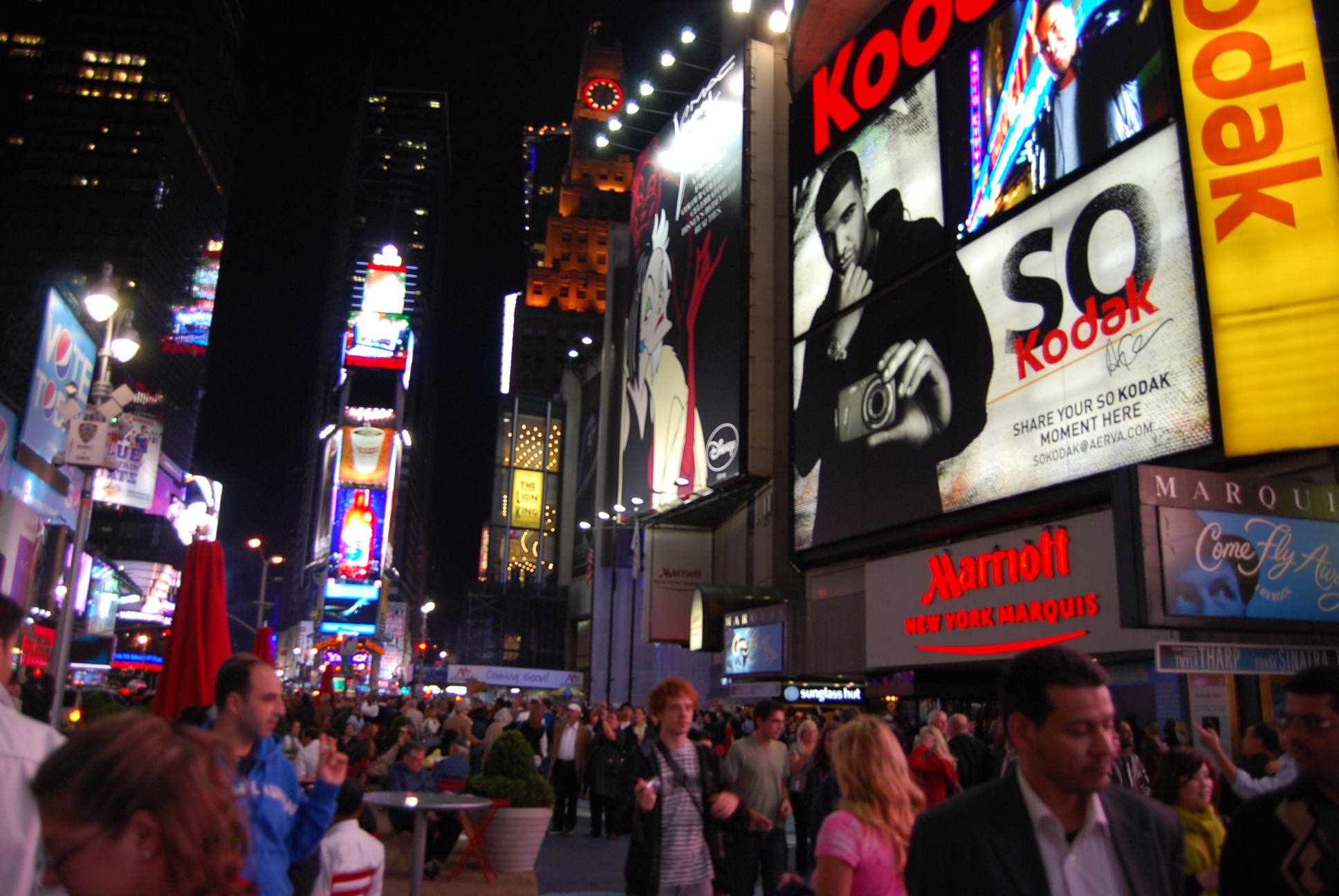 kodak advertising on Times Square Night Time Manhattan New York NY October 8 2010