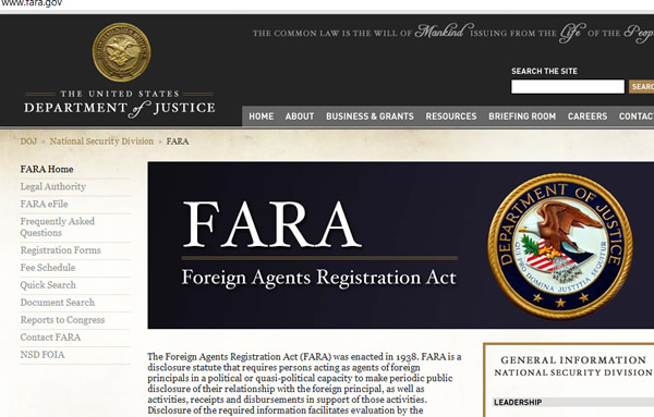 FARA website Russian New York News