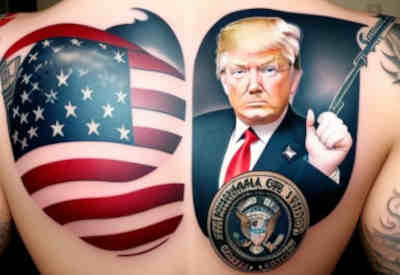 Donald Trump tatu USA Flag