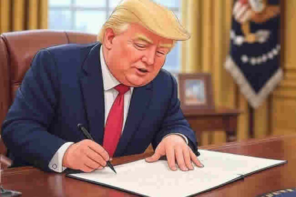 Новости Нью-Йорка США - Дональд Трамп подписывает указ в Белом Доме