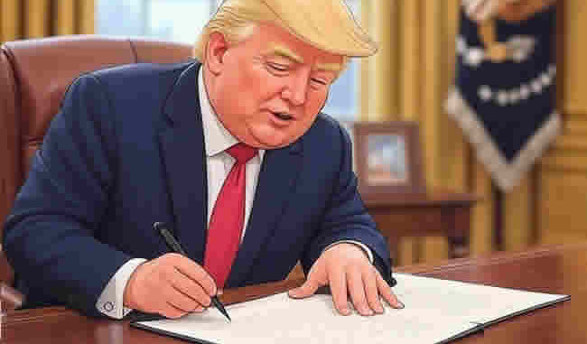 Новости Нью-Йорка США - Дональд Трамп подписывает указ в Белом Доме