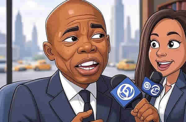 нью-йорк. Мэр Адамс смешная карикатура на американскую политику из США