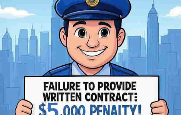 provide a written contract to customers will face a civil penalty of at least $5,000!