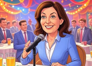 Новости Нью-Йорка. Кэти Хокул на карневале в Бруклине - шарж