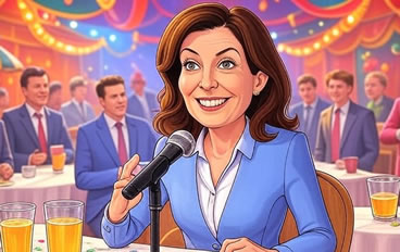 Новости Нью-Йорка. Кэти Хокул на карневале в Бруклине - шарж