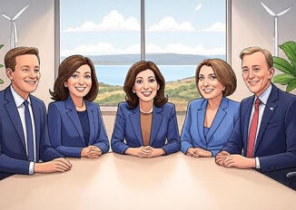 новости Нью-Йорка. Губернатор Нью-Йорка и на день труда пытаеться надавить на Трампа и требует ветряной энергетики