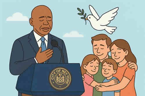 Новости Нью-Йорка и США . Выступление Адамса по Газе и Израилю