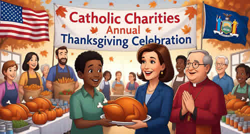 Новости Нью-Йорка. Губернатор штата Нью-Йору Хокул раздает индеек