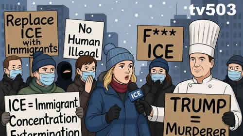 протесторы ICE юмор США Нью-Йорк карикатура