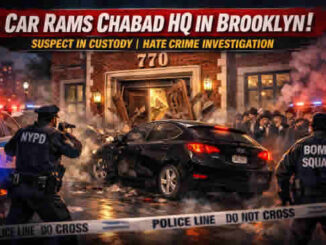 Новости Нью-Йорка . Машина врезалась в синагогу дом Любавического ребе 777 в Бруклине , Нью-Йорк