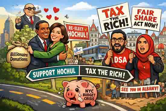 Новости США и Нью-Йорка что хотят демократические социалисты от Мамдани - рисунок юмор США карикатура