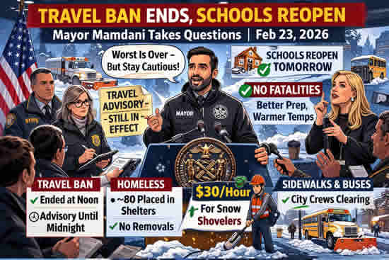 Новости США - Нью-Йорк. Мамдани ответил на вопросы по поводу снега и города Нью-Йорк