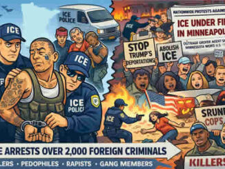 Новости США - рисунок иллюстрирует ICE и настоящих преступников