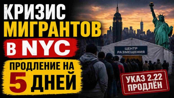Кризис мигрантов в Нью-Йорке — чрезвычайный указ 2.22 продлён на 5 дней