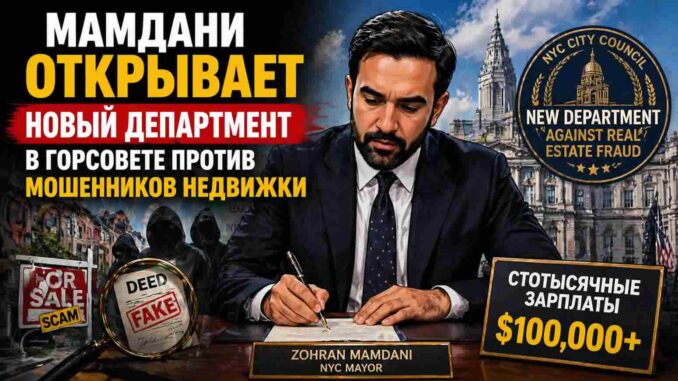 Мэр Нью-Йорка Зохран Мамдани открывает новый департамент по борьбе с мошенничеством в сфере недвижимости