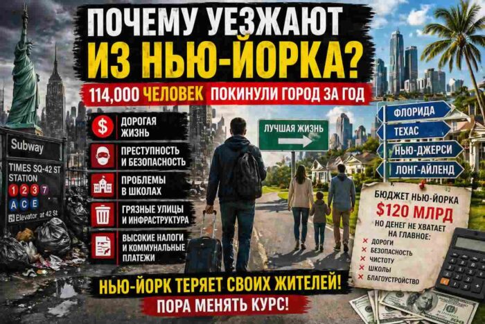 Новости Нью-Йорка -  114 тысяч человек покинуло город!