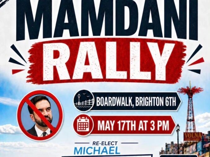 Афиша Stop Mamdani Rally в Брайтон-Бич от Михаила Новахова