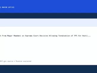 Statement From Mayor Mamdani on Supreme Court Decision Allowing Termination of TPS for Haiti... - NYC Mayor Office official news