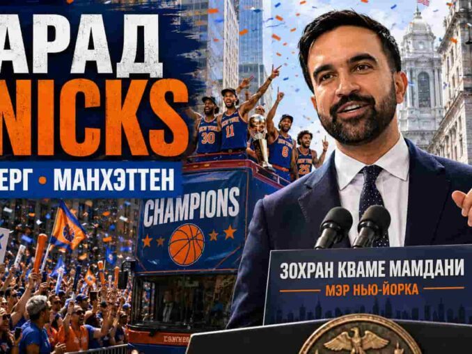 Парад, четверг, Манхэттен: мэр Мамдани объявил первый в истории Knicks ticker-tape parade - person in news image