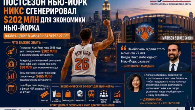Knicks NBA Finals 2026: плей-офф принес Нью-Йорку $202 млн, заявили Mayor Mamdani и NYCEDC - news image