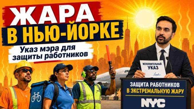 Мэр Нью-Йорка подписал указ о защите работников от экстремальной жары - person in news image
