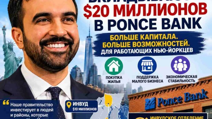 Нью-Йорк вложит $20 миллионов в Ponce Bank для поддержки рабочих семей, малого бизнеса и районов Инвуд и Бронкс - news image