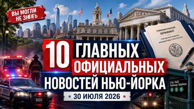 10 главных официальных новостей Нью-Йорка за 30 июля 2026 года, о которых вы могли не знать - news image