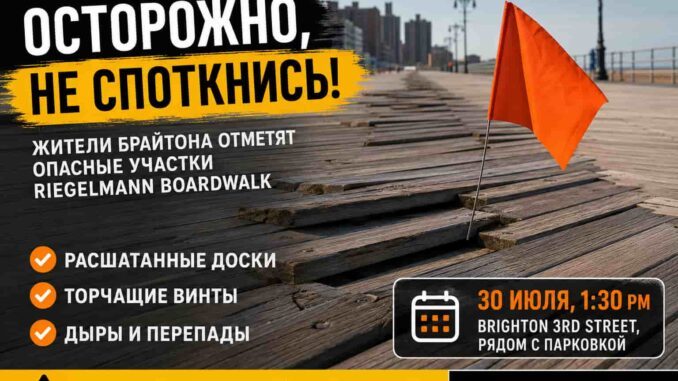 30 июля 2026 «Осторожно, не споткнись!»: жители Брайтон-Бич отметят опасные участки Riegelmann Boardwalk - news image