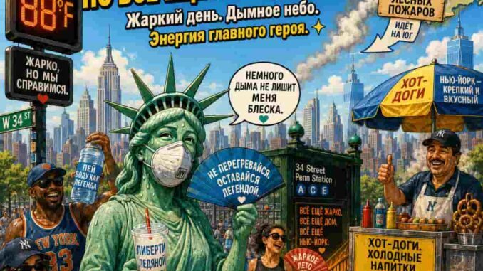 Американский юмор - карикатура Нью-Йорк 17 июля 2027 года