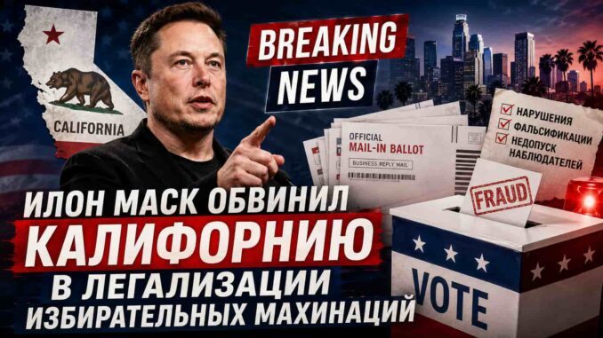 США . Илон Маск обвинил Калифорнию в легализации избирательных махинаций