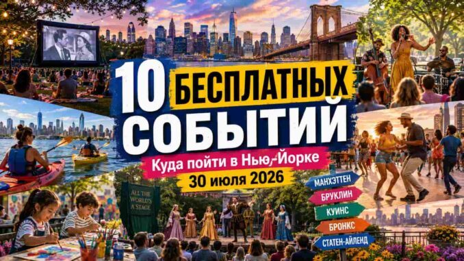 Куда бесплатно пойти в Нью-Йорке 30 июля 2026 года: 10 интересных событий - news image