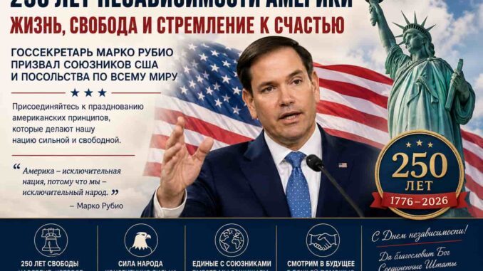 Рубио призвал союзников США отметить 250-летие Америки и принципы свободы - news image