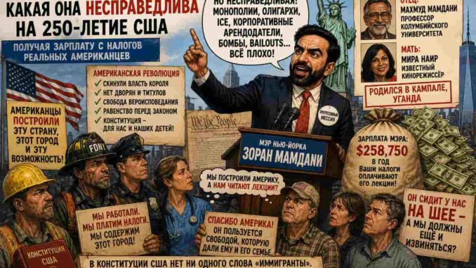 Нью-Йорк. Сын глобальной прогрессивной элиты Мамдани объяснил Америке, почему Америка ему опять должна -