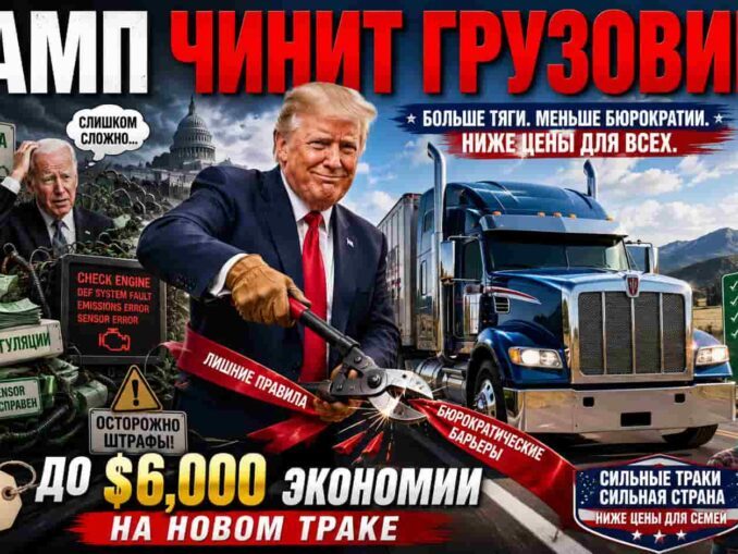Трамп чинит грузовики после “экологического квеста” Байдена: EPA обещает сэкономить дальнобойщикам до $6,000 на новом траке - news image