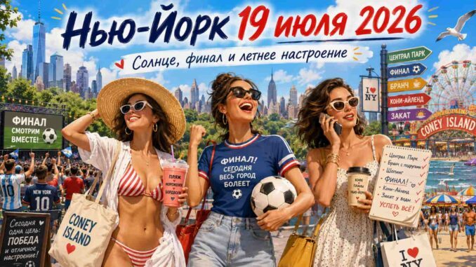 Нью-Йорк 19 июля 2026: солнечная погода, финал ЧМ и лучшие события воскресенья - news image